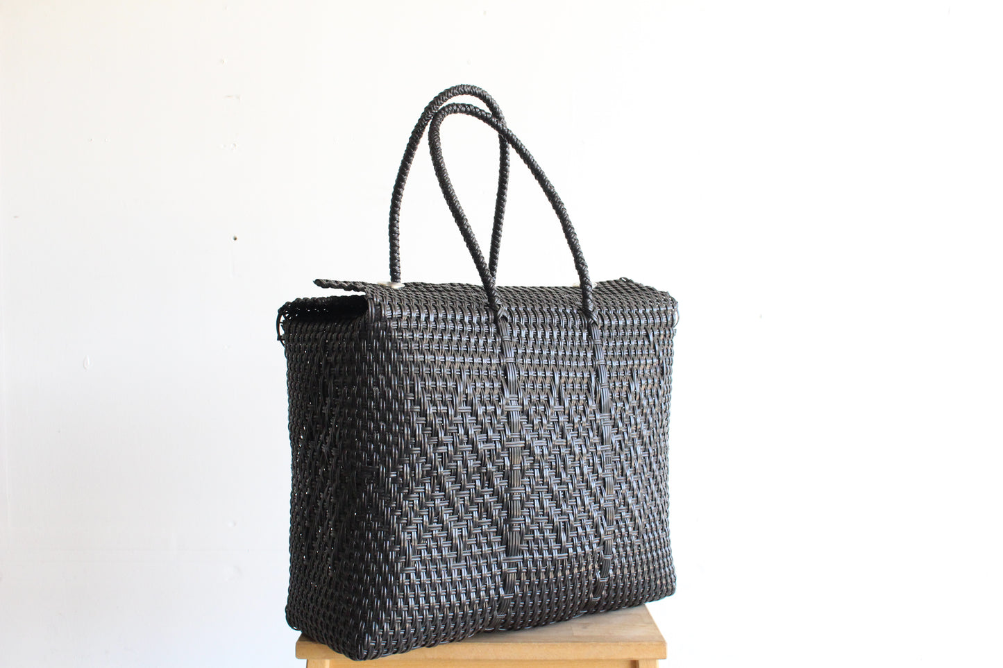 Black Handwoven Mexican Basket by MexiMexi