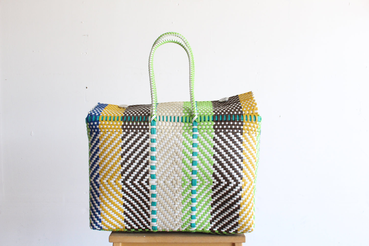 Colorful Handwoven Mexican Basket by MexiMexi