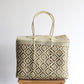 Beige & Gold Handwoven Mexican Basket by MexiMexi