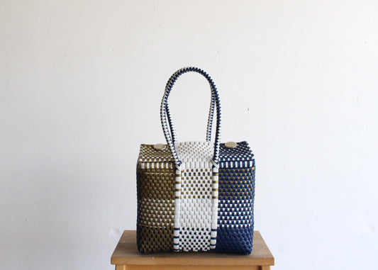 Blue, Gold & White Mexican Handbag by MexiMexi