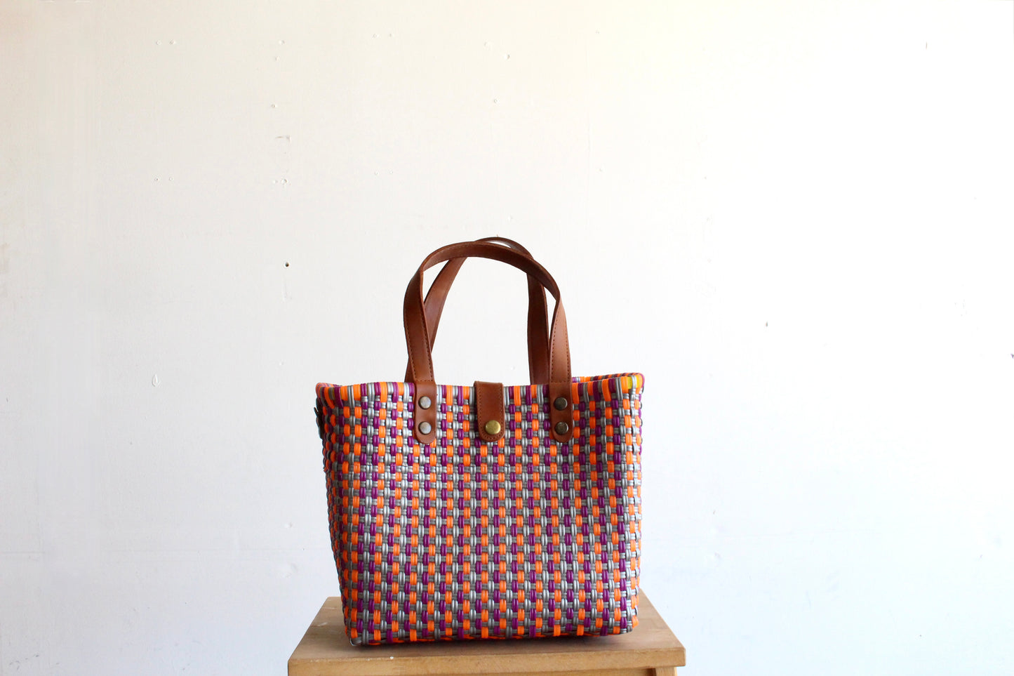 Silver, Purple & Orange Purse bag by MexiMexi