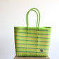 Neon Lime Green with Colors Handwoven Tote bag by MexiMexi