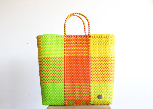 Yellow, Orange & Green Handwoven Mexican Tote by MexiMexi