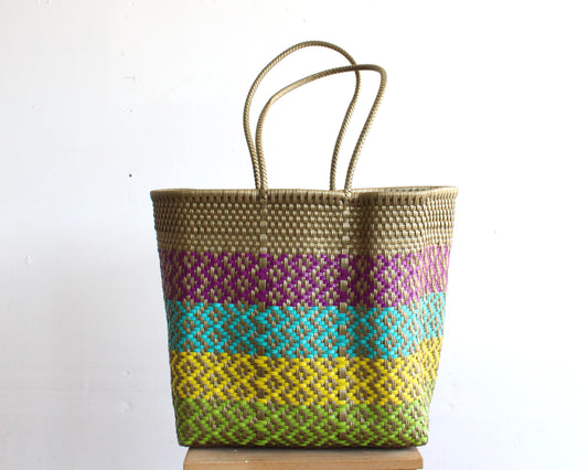 Gold with Colors Mexican Tote by MexiMexi