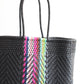 Black with Colors Handwoven Mexican Tote by MexiMexi