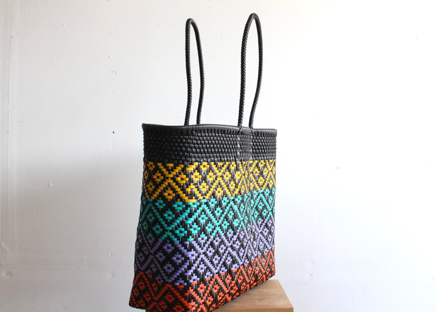 Black and colors Handwoven Mexican Tote by MexiMexi