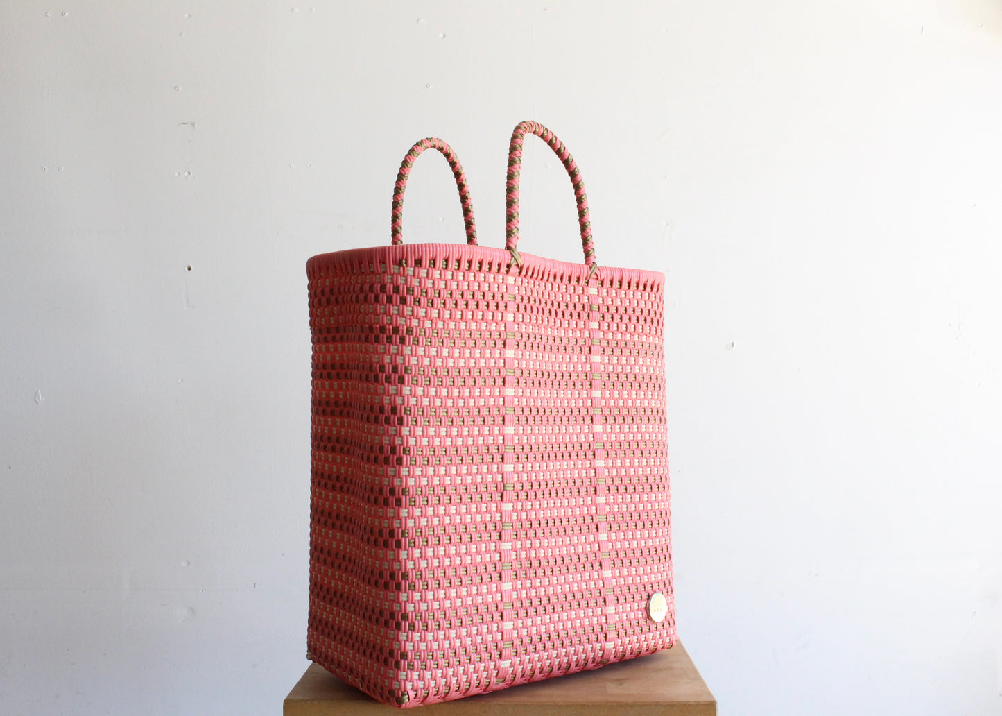 Coral & Gold handwoven Mexican Tote by MexiMexi