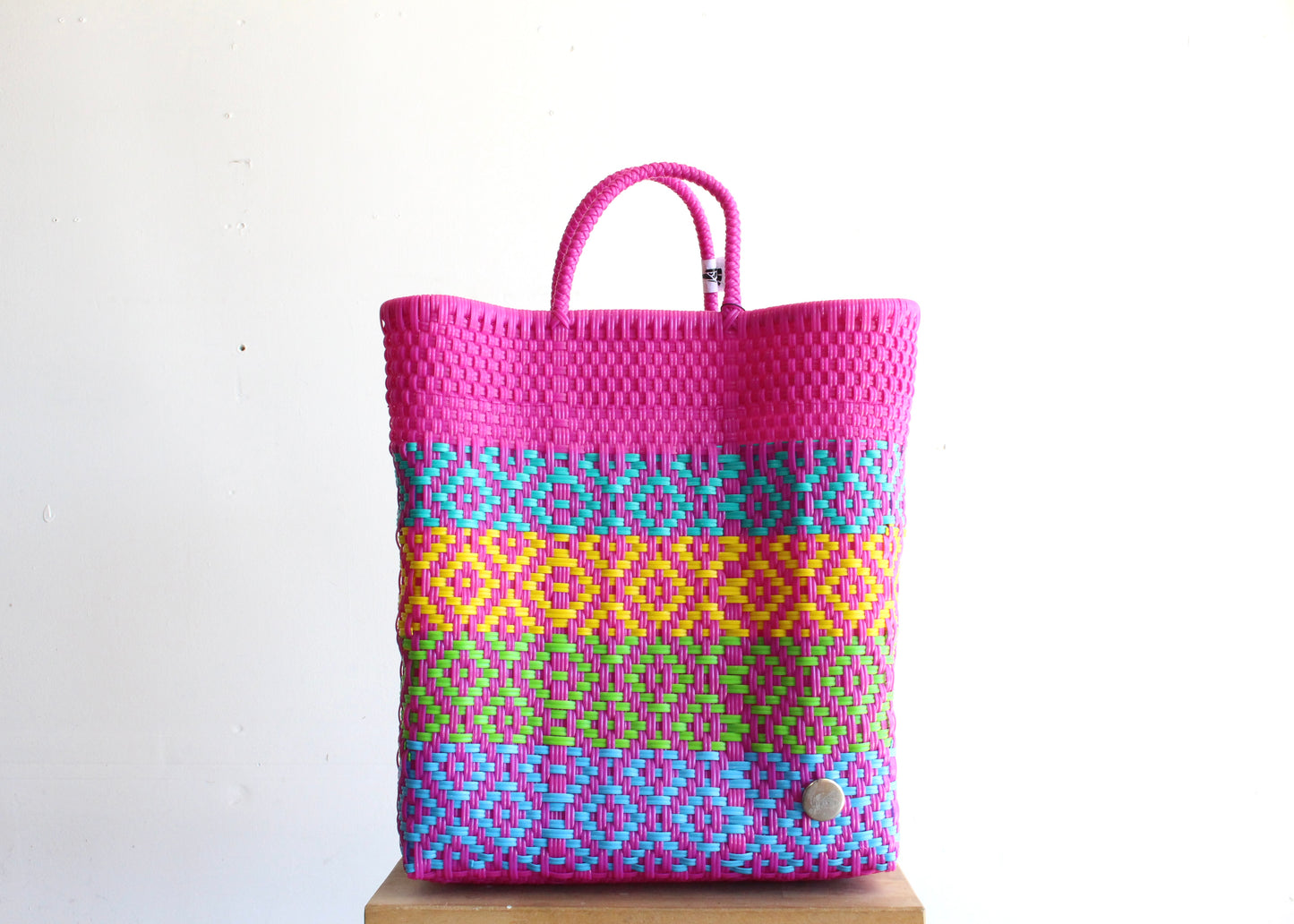 Hot Pink & Colors handwoven Mexican Tote by MexiMexi