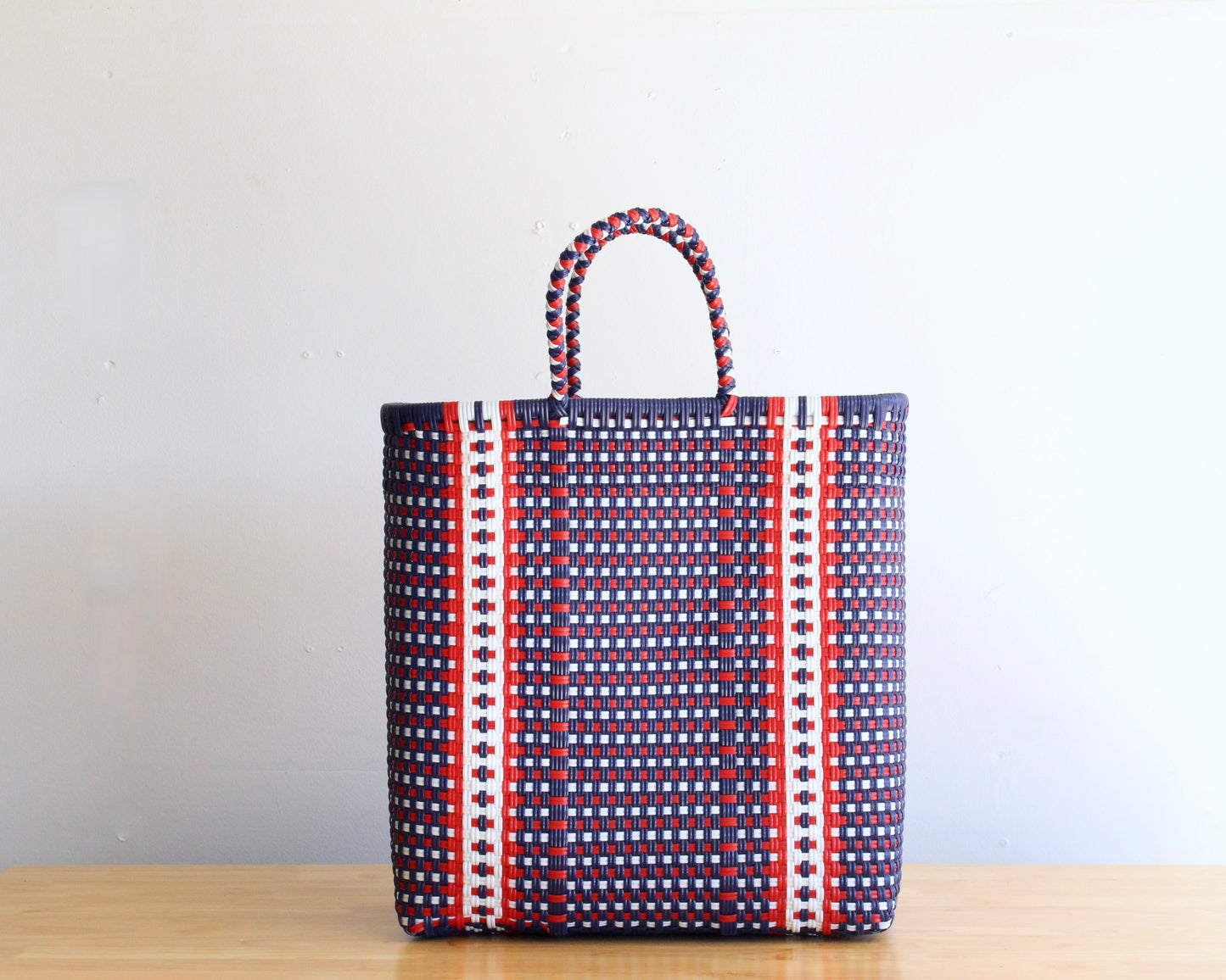 Blue, Red & White Tote Bag by MexiMexi