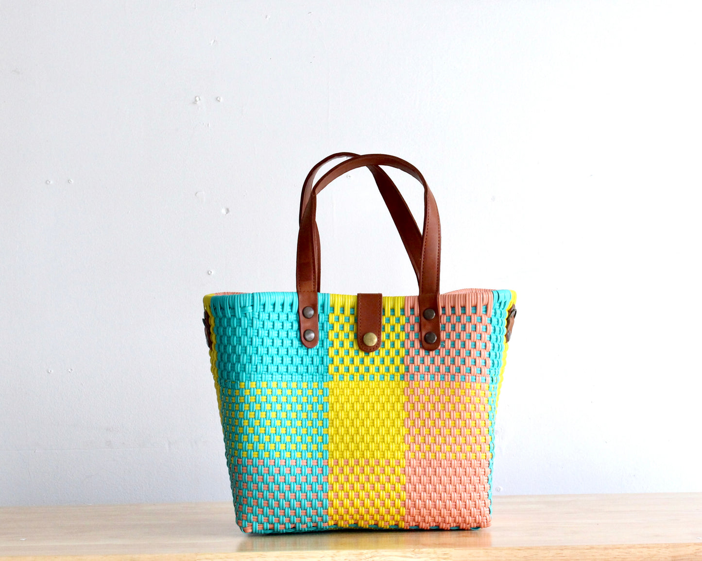 Aqua, Coral & Yellow Purse bag by MexiMexi