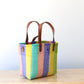MexiMexi Colorful Woven Tote Bag – Leather Handles & Strap – Handmade in Mexico
