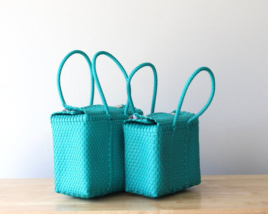 Turquoise Bundle: Me & Mini-me Handbag by MexiMexi