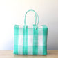 Aqua Plaid Artisan Basket by MexiMexi