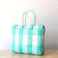 Aqua Plaid Artisan Basket by MexiMexi