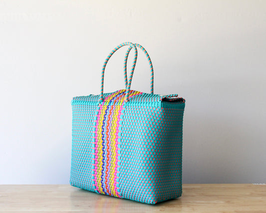 Aqua & Colors Artisan Basket by MexiMexi