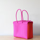 Hot Pink & Orange Woven Handbag by MexiMexi