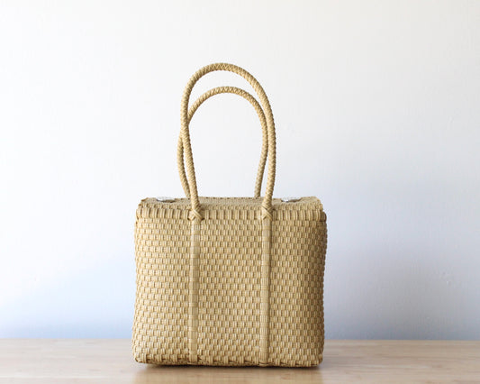 MexiMexi Cappuccino Handbag - Woven Plastic Handmade Bag