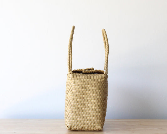 MexiMexi Cappuccino Handbag - Woven Plastic Handmade Bag