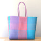 Pastel Checkerboard Large Tote Woven Bag