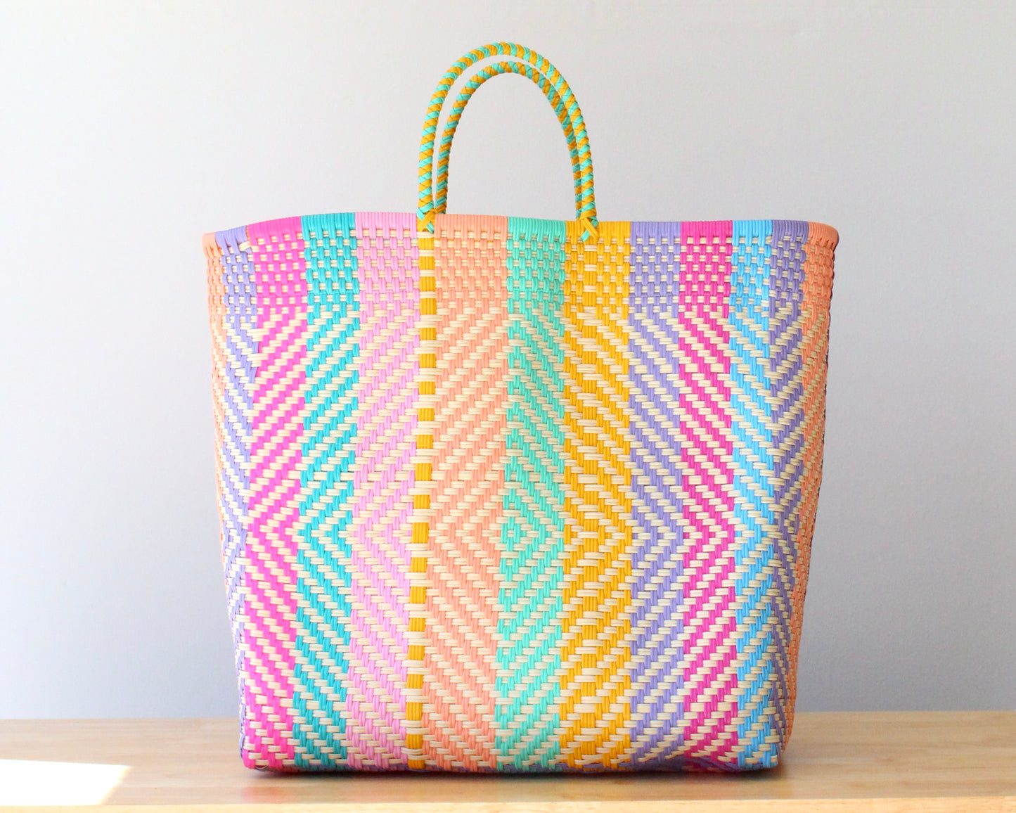 Pastel Multicolor Extra Large Tote Bag | Artisan Bag by MexiMexi