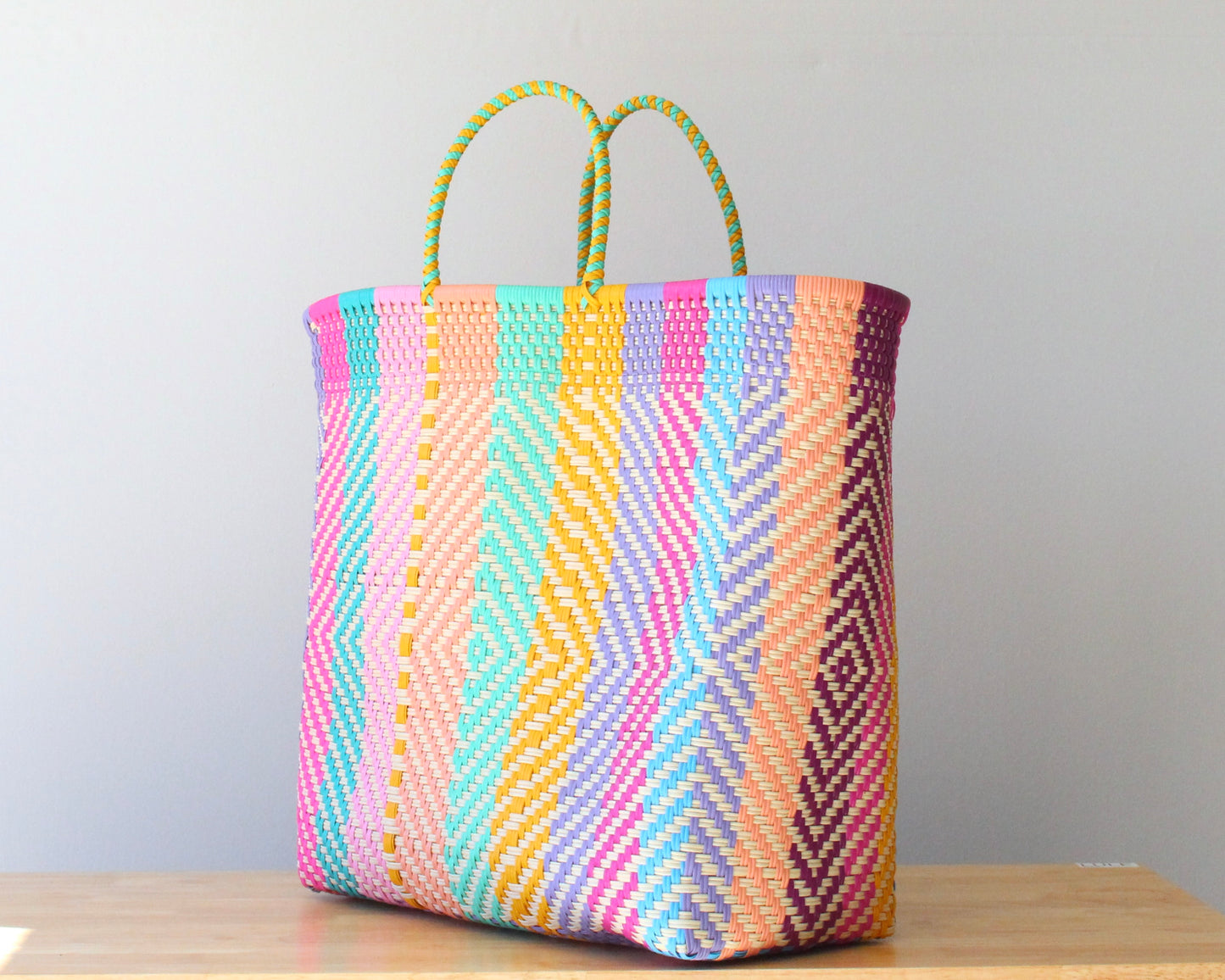 Pastel Multicolor Extra Large Tote Bag | Artisan Bag by MexiMexi