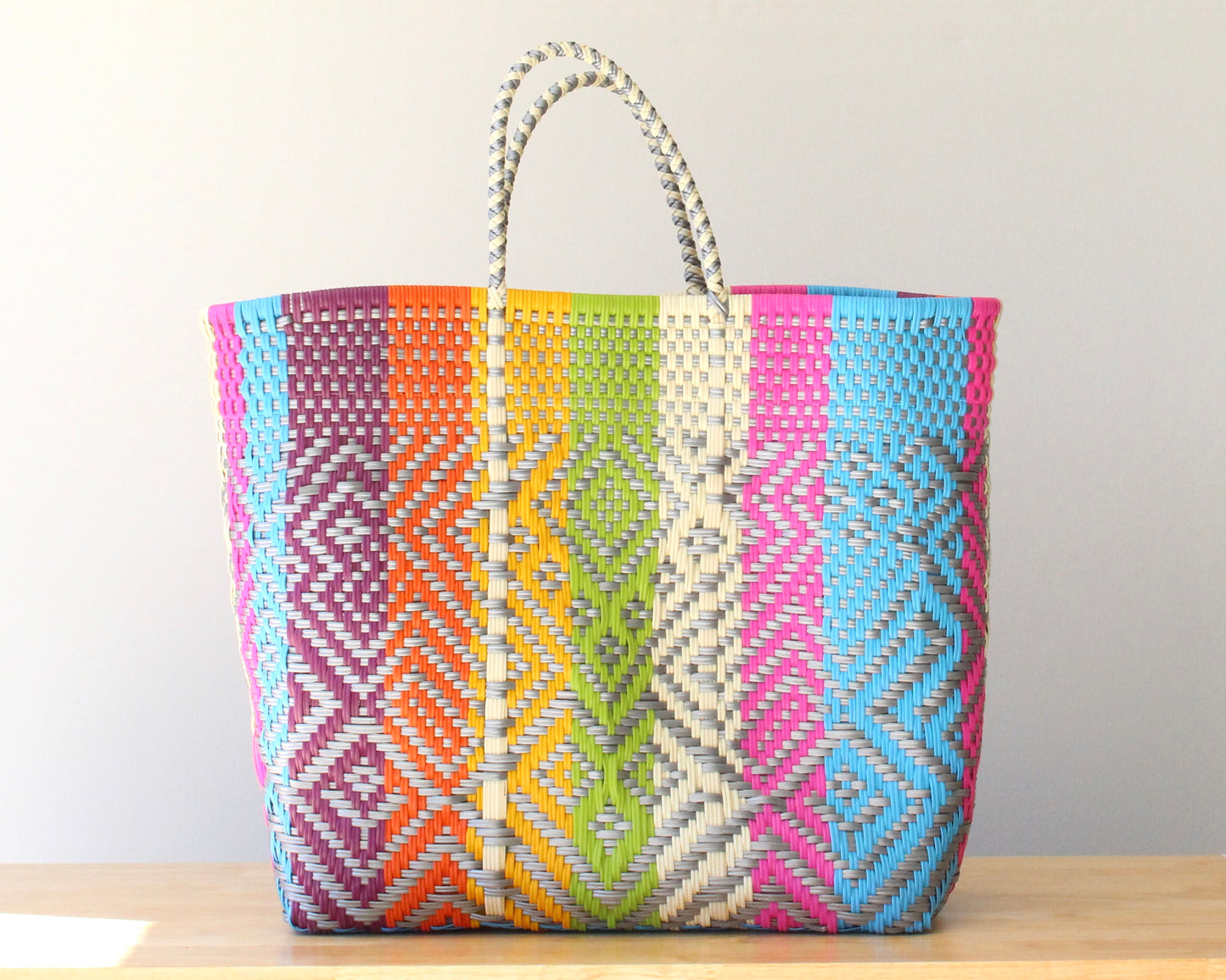 Colorful Diamond Weave Bag Tote