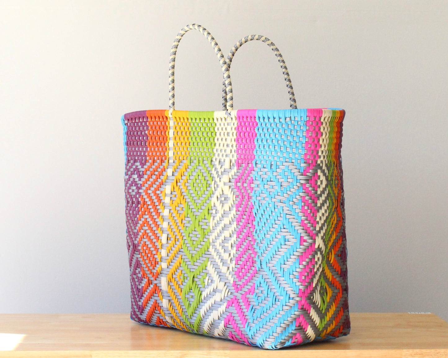 Colorful Diamond Weave Bag Tote