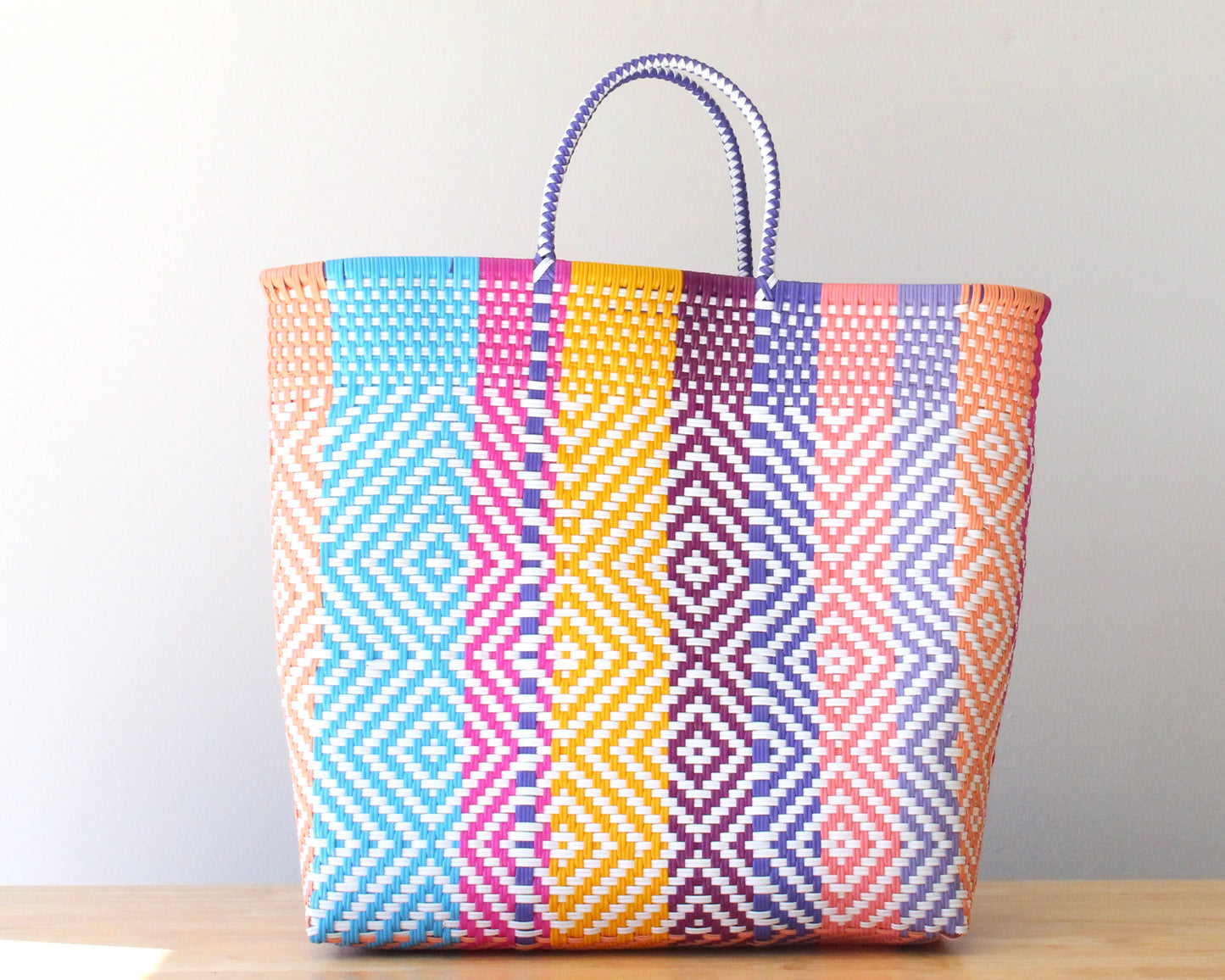 Multicolor Diamond Weave Bag Tote