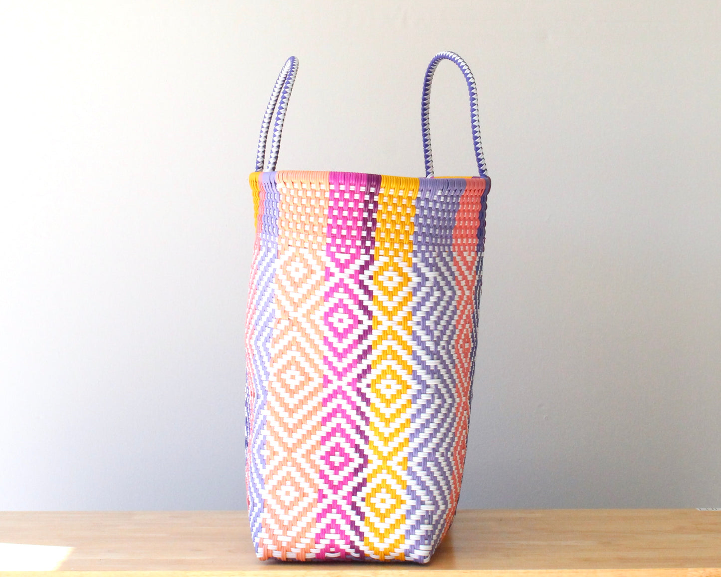 Multicolor Diamond Weave Bag Tote