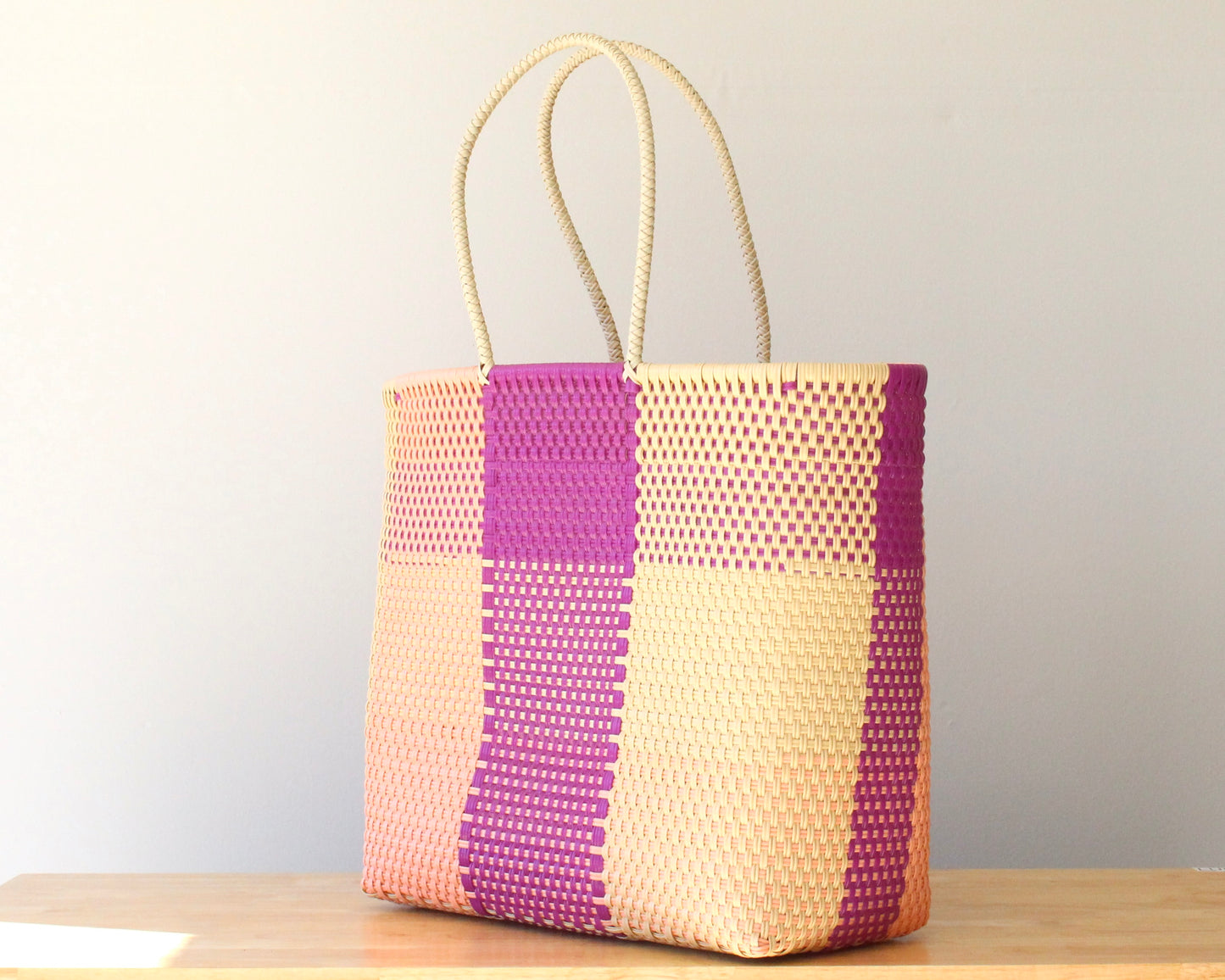 Purple Peach - Extra Large Checkered MexiMexi Tote