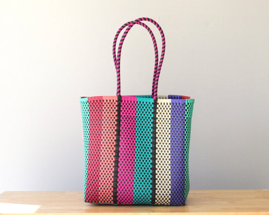 Handwoven Mexican Tote – Multicolor Artisan Shoulder Bag