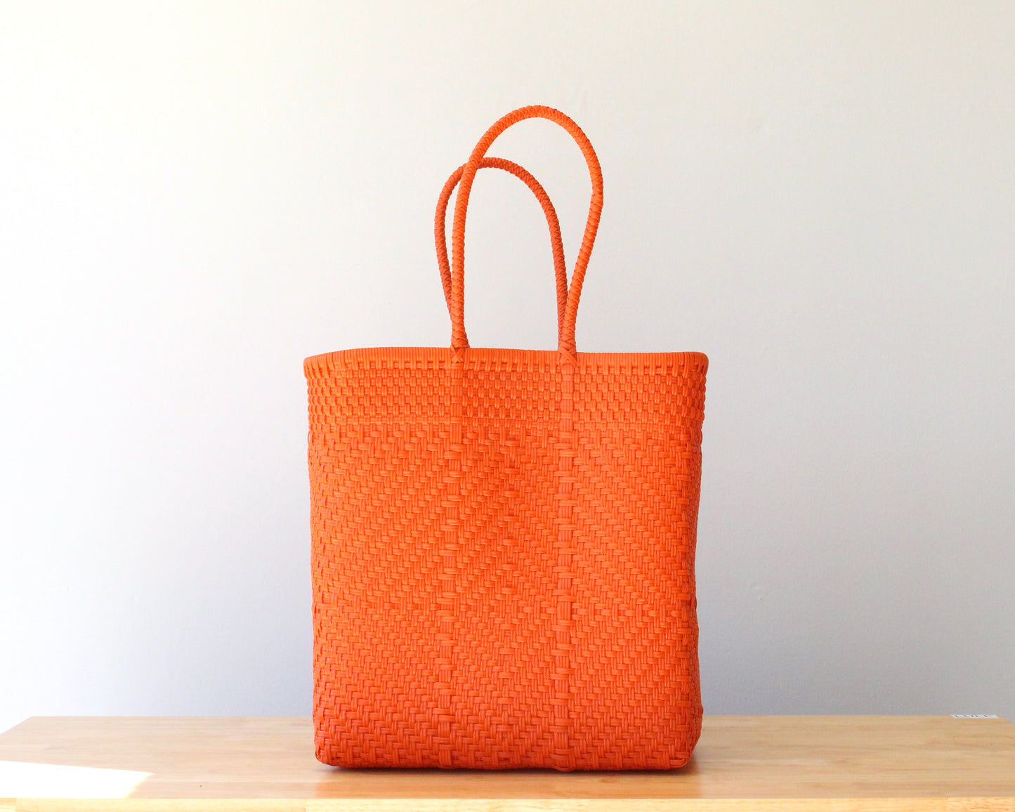 Handwoven Orange Artisan Tote Bag