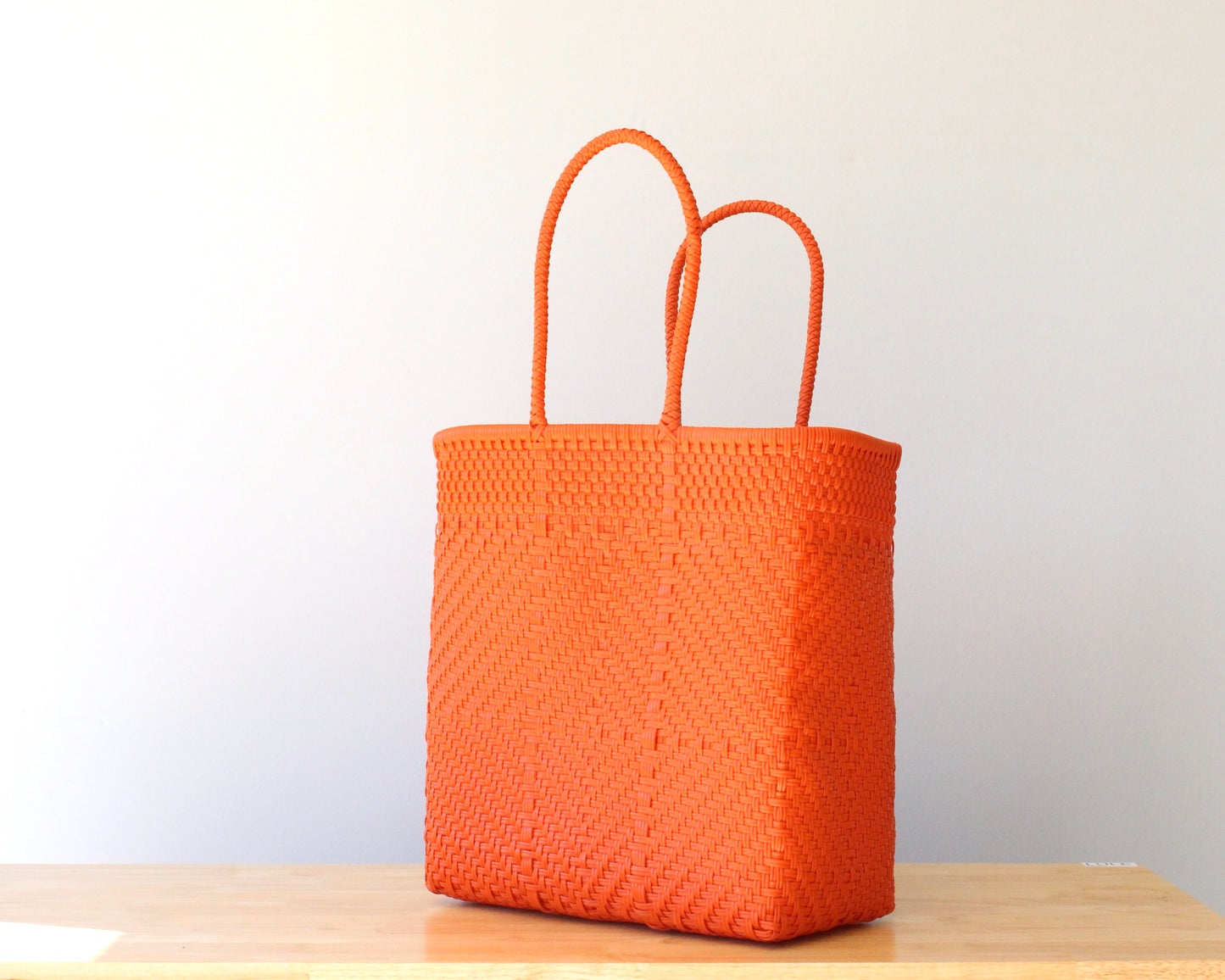 Handwoven Orange Artisan Tote Bag