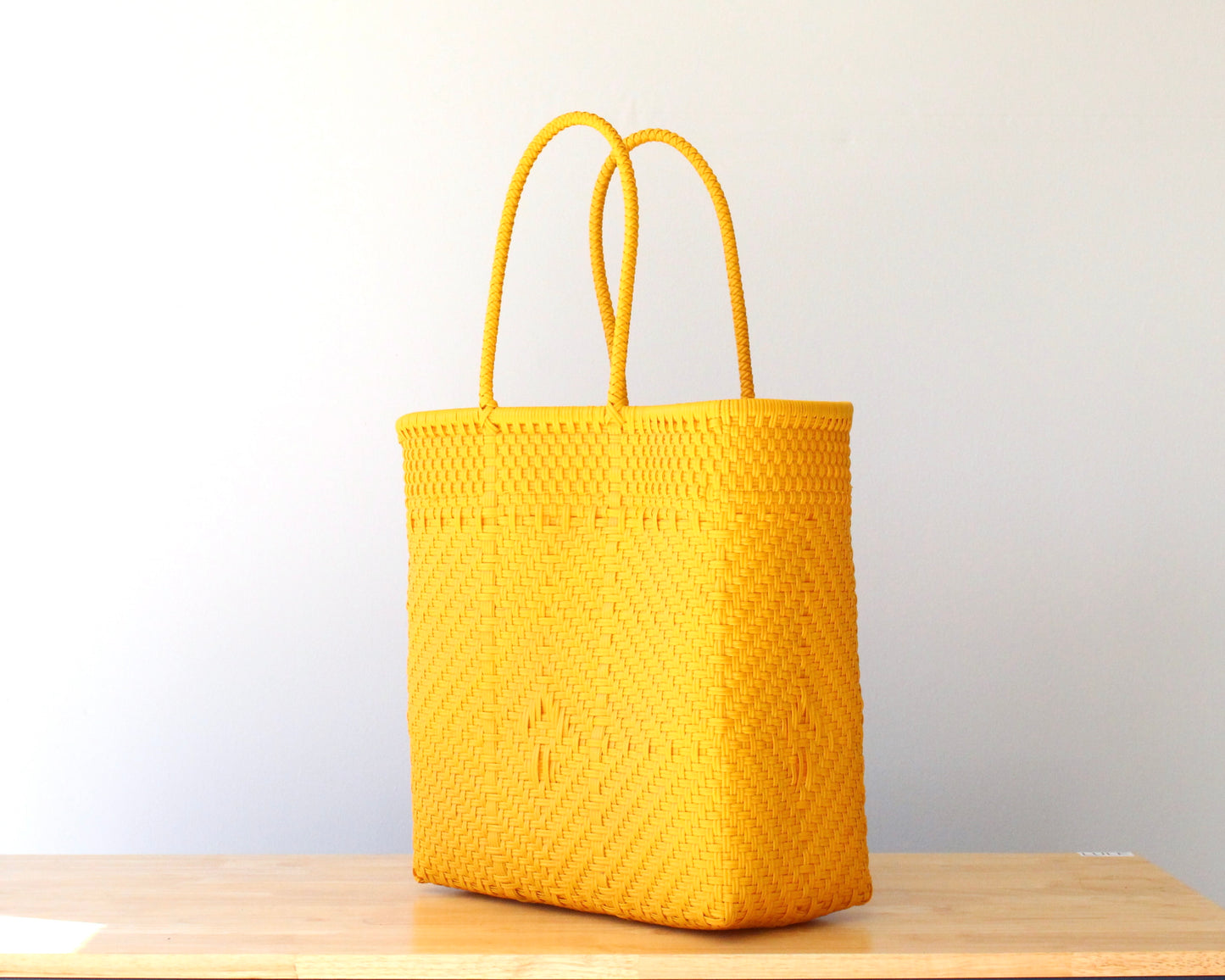 Yellow Handwoven Tote Bag by MexiMexi