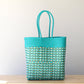 Aqua & Gold Woven Tote Bag by MexiMexi