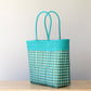 Aqua & Gold Woven Tote Bag by MexiMexi