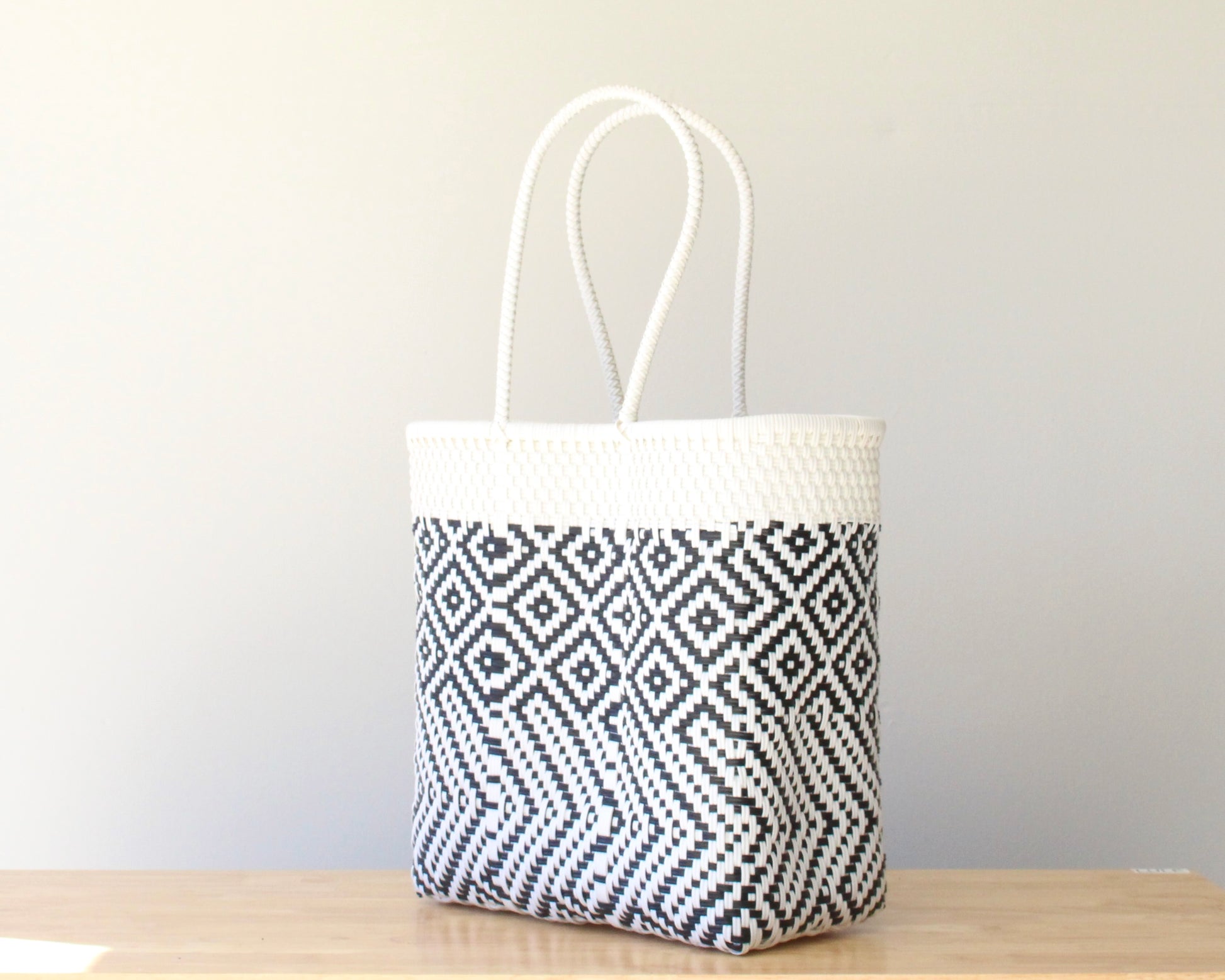 Classic Woven Black & White Tote