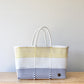 Playa Large Tote – Yellow, White & Navy – Handwoven in Mexico