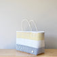Playa Large Tote – Yellow, White & Navy – Handwoven in Mexico
