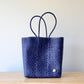Mercado Large Tote – Solid Navy Cross Weave
