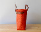 Handmade Mexican tote bag in bold orange color