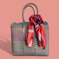 Silver MexiMexi Handbag with Pastel Tulips Furoshiki