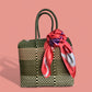 Olive Green MexiMexi Handbag with Pastel Tulips Furoshiki