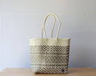 Handwoven Mexican tote bag in natural cream and beige — artisan woven by MexiMexi, ships from Texas