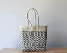 Handwoven Mexican tote bag in ivory white — minimalist artisan woven bag by MexiMexi