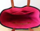 Mexican pink interior lining with zip pocket — Alma Rosa, Onyx — MexiMexi