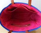 Mexican pink interior lining with zip pocket — Alma Rosa, Cobalt — MexiMexi