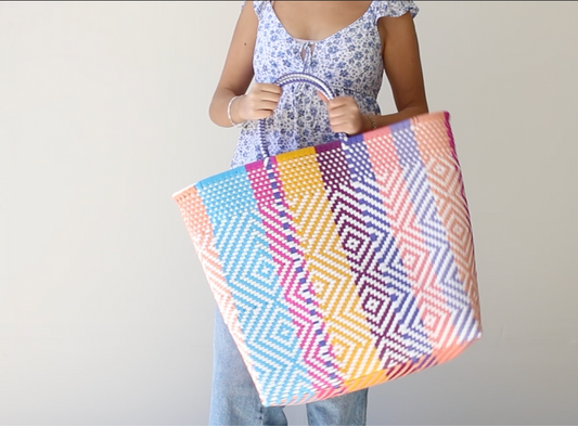 Multicolor Diamond Extra Large Tote