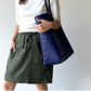 Mercado Large Tote – Solid Navy Cross Weave