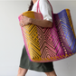Playa XXL Tote – Sunset Zigzag Diamond Weave
